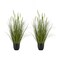 Artificial Cattail Grass 2 PCS, 35" Faux Green Plant for Home and Garden